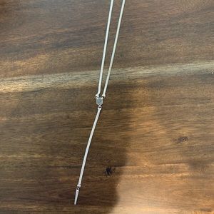 Kendra Scott Starla “Y” Necklace Silver Drusy